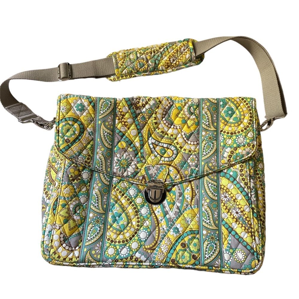 Vera Bradley Quilted Cotton Shoulder Bag, Paisley Spring Colors Detachable Strap